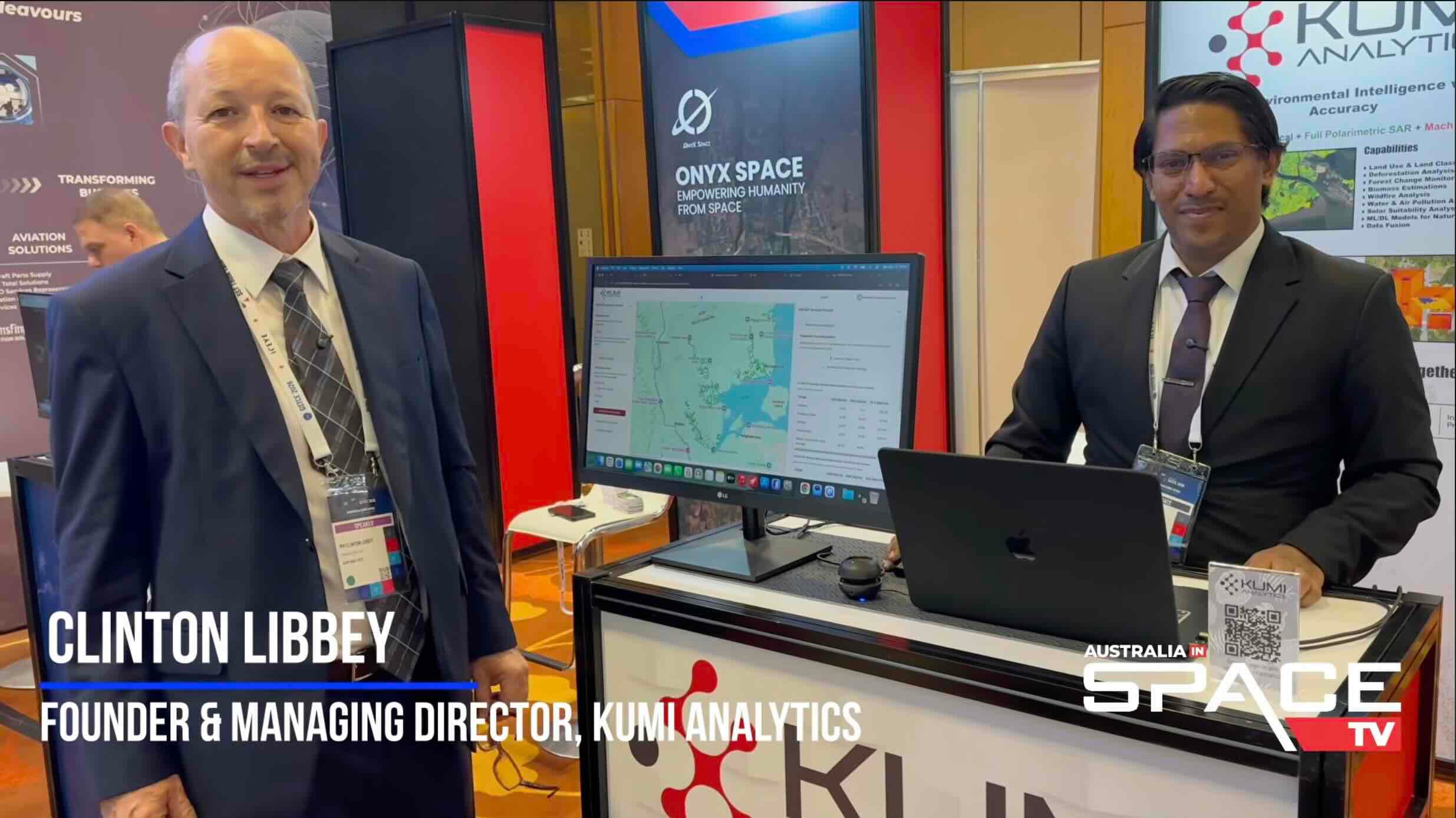 Clinton Libbey and Adhitya Rajasekaran at the Global Space Technology Conference and Exhibition